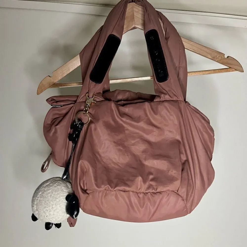 See By Chloe Joyrider Puffy Nylon Shoulder Bag- dark blush